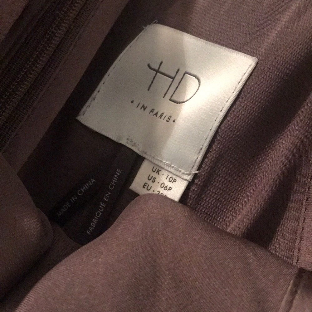 HD Paris Brown Bronze Ravie Satin Dress 6P Party - Picture 5 of 5
